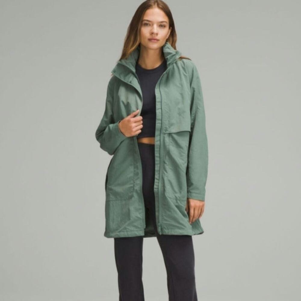 LULULEMON Women's Always Effortless Rain Hooded Full Zip Longline Long Jacket